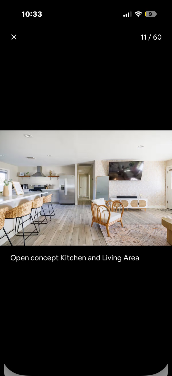 Open-concept living room and kitchen